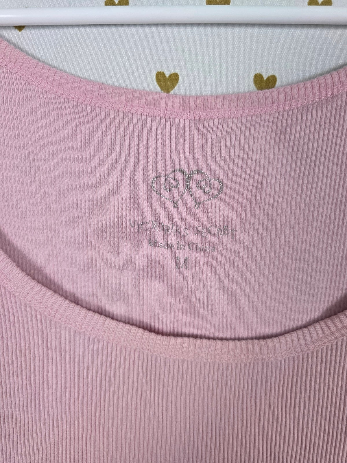 Victorias Secret Vintage Pink Bling Medium Studded Ribbed Tank Top MEDIUM