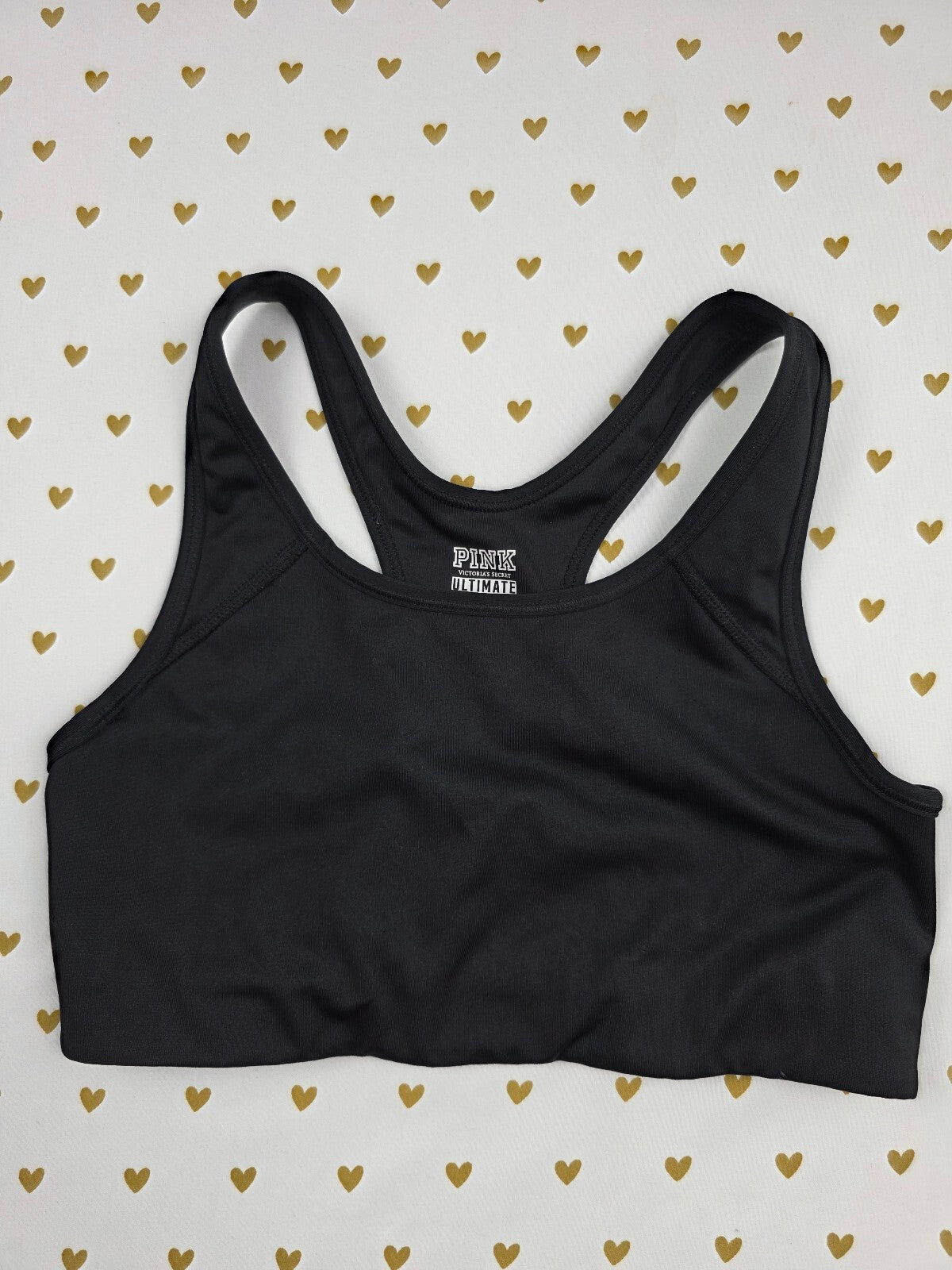 Victorias Secret Pink Active black Medium Bralette Bra Top Tank
