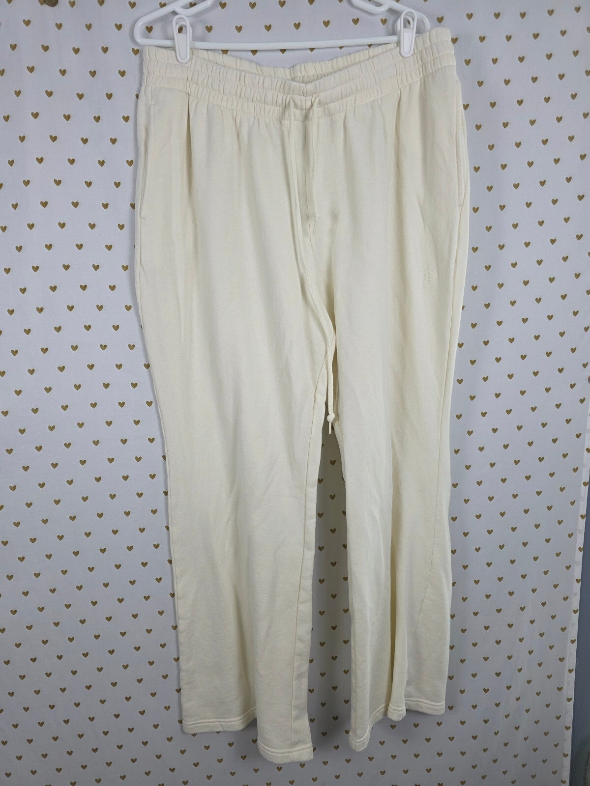Victorias Secret Pink 2XL XXL Cream Hoodie Jacket sweats SET 2pc Outfit