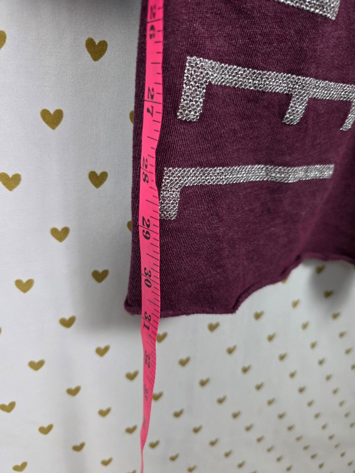 Victorias Secret Angels Bling Thread Maroon Flare Sweats Sweatpants Large