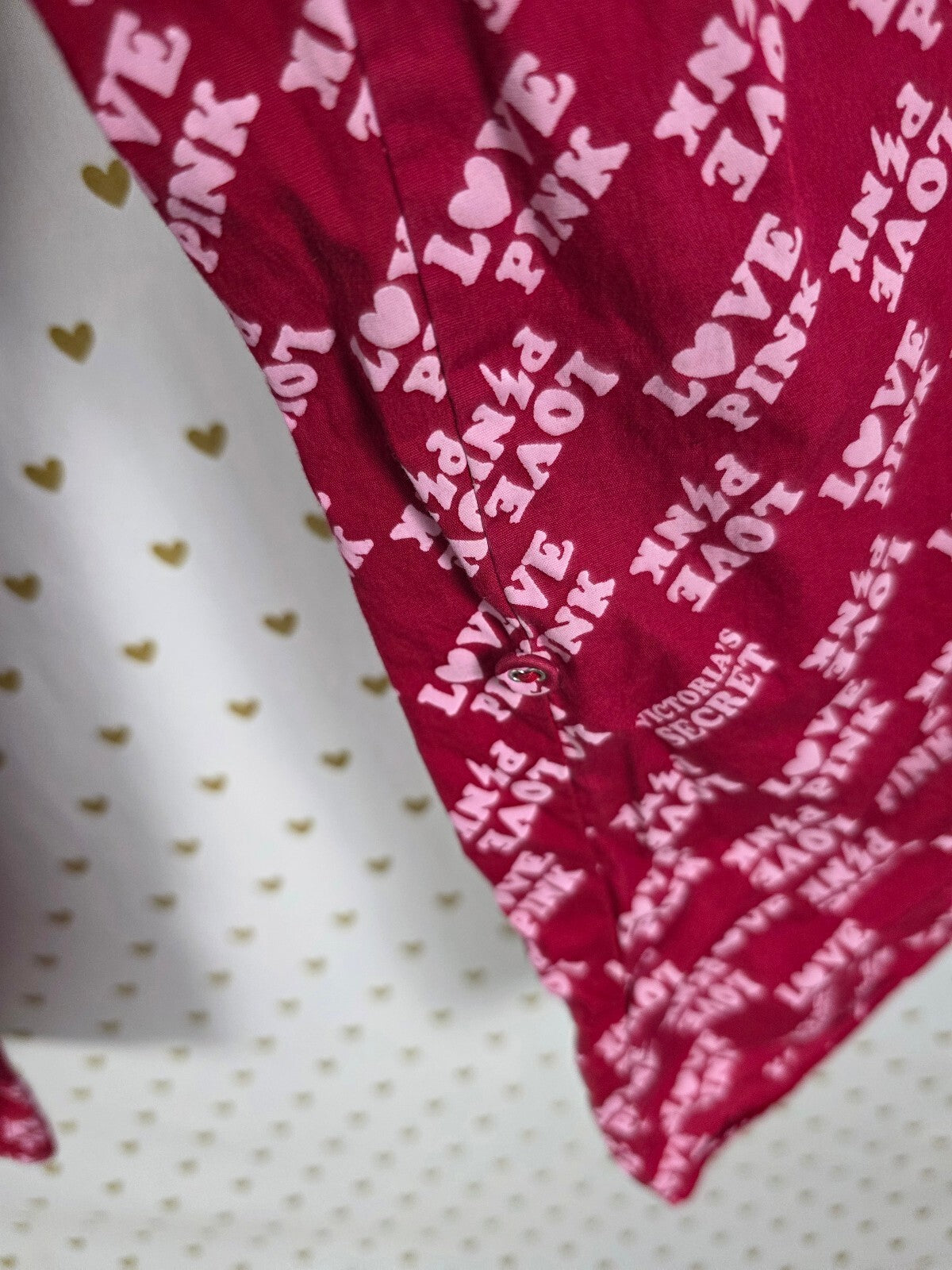 Victoria's Secret PINK Love Pink Rock N Roll Pajama Pants M Y2K All Over Logo