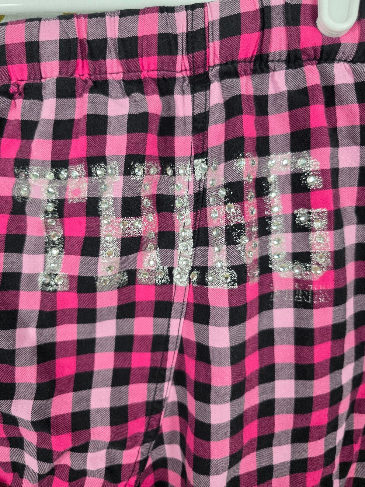 Victorias Secret Sleep Pants Pajama PINK SURE THING Diaper Butt Boyfriend L VTG