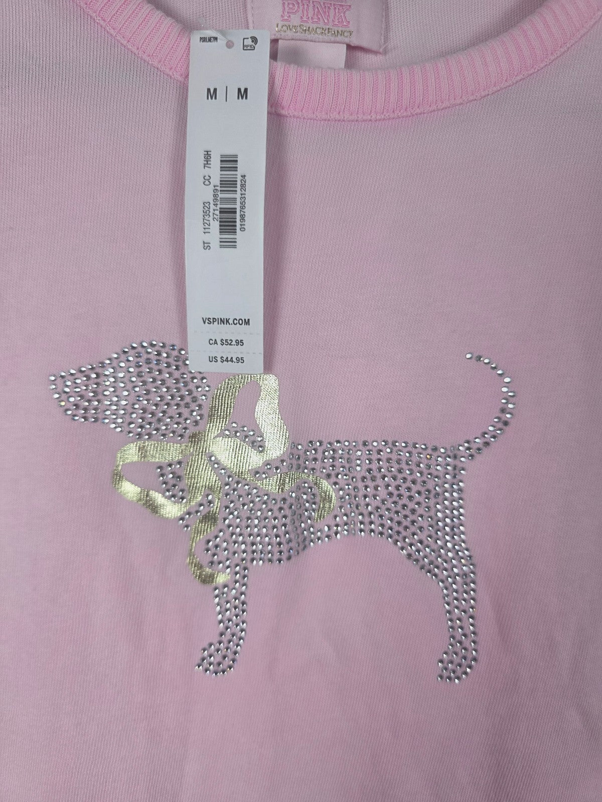 Victorias Secret PINK LOVESHACKFANCY NEW NWT Bling Dog Baby TEe Shirt Medium