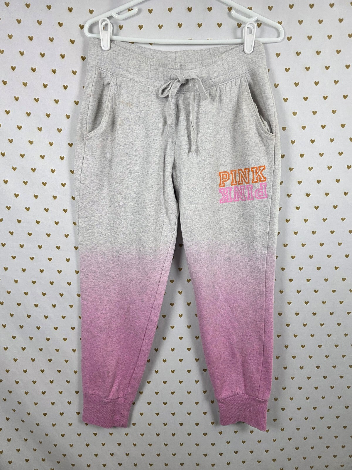 Victorias Secret PINK Gradient Sweats Logo Sweatpants Tapered Medium
