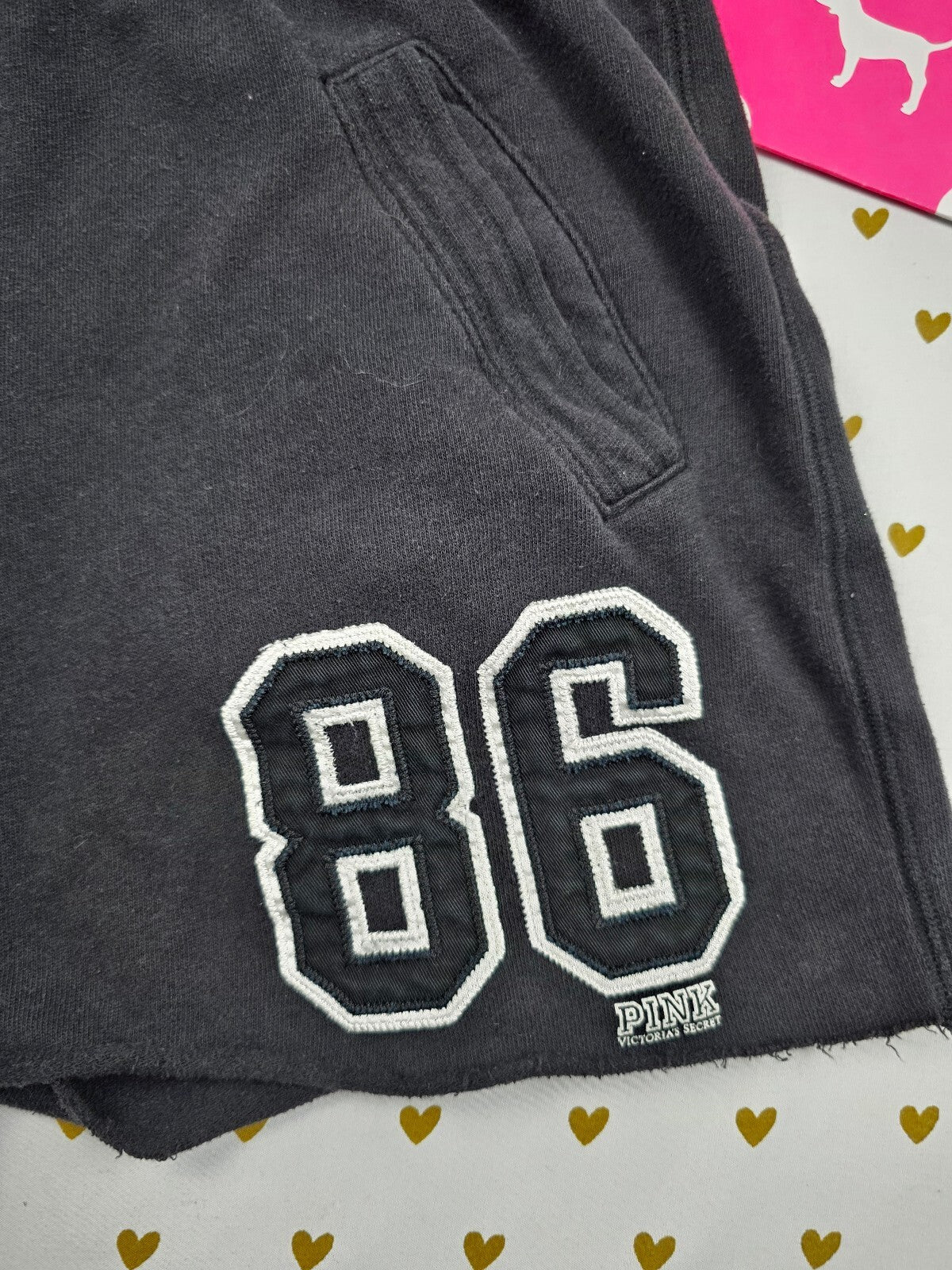 Victorias Secret PINK Vintage 86 Logo y2k Sweat Shorts Medium