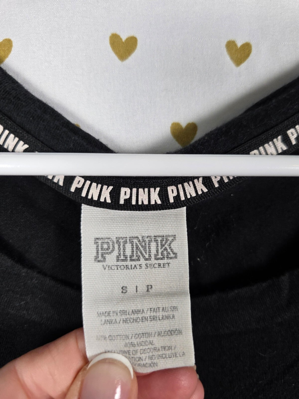 Victorias Secret PINK Gold Bling Sequin Tank Top Logo Small