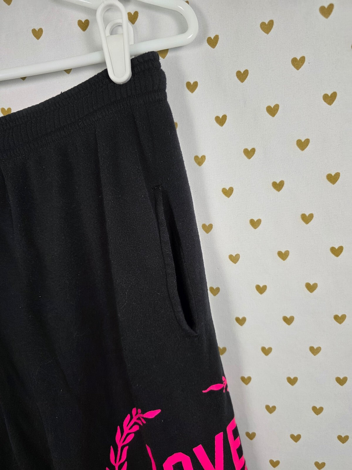 Victorias Secret PINK Vintage Crest Neon Logo Long sweats Sweatpants XS Pockets