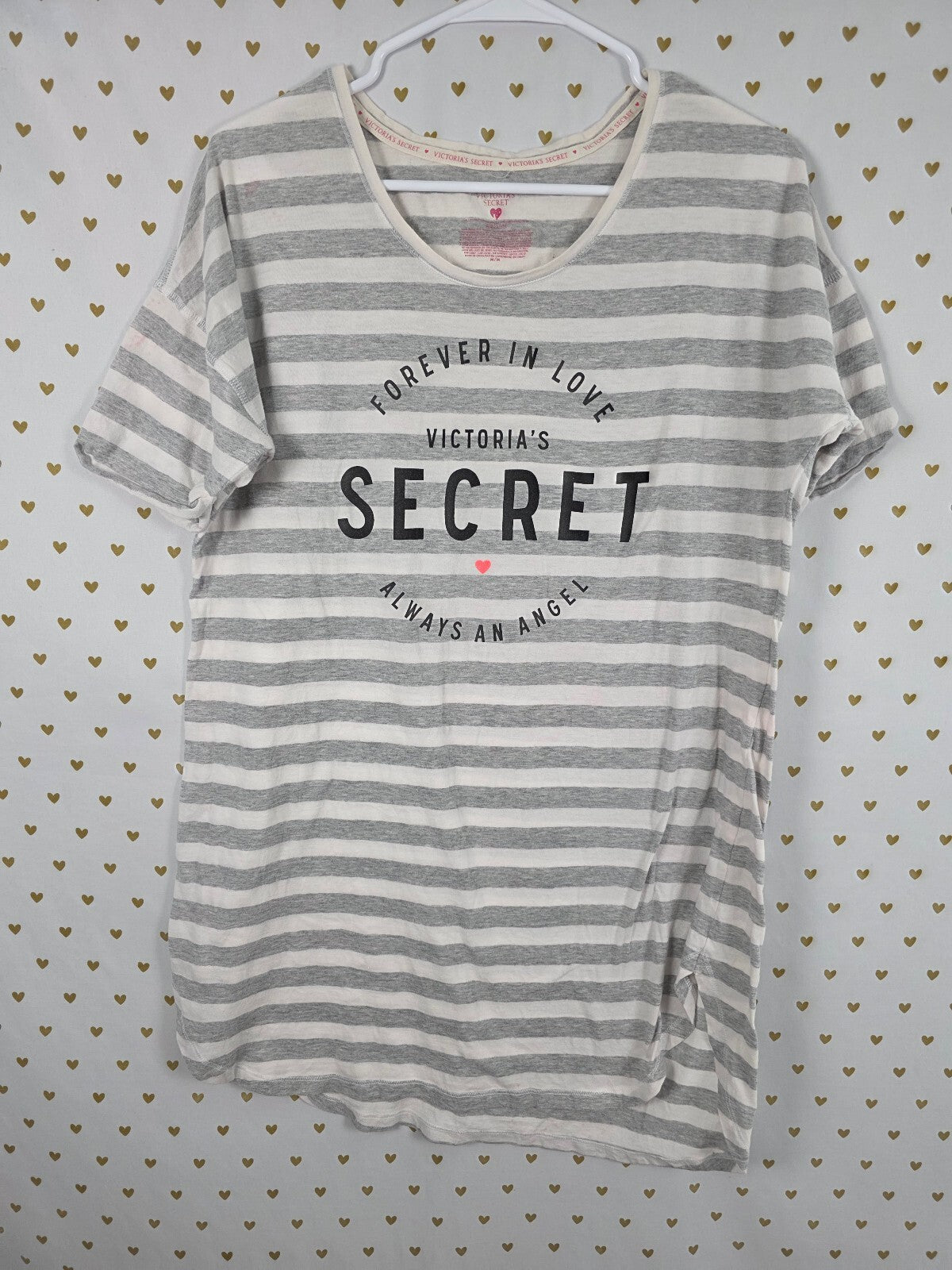 Victorias Secret Striped Soft Sleep Shirt Nightgown Pajama Dress MEDIUM
