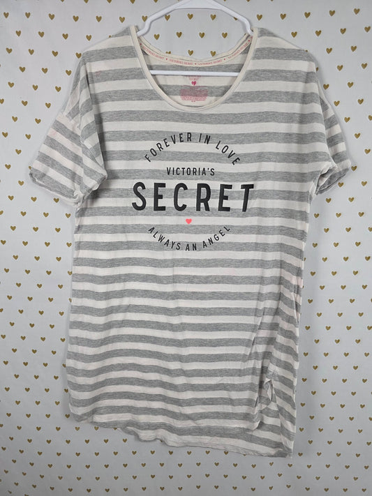 Victorias Secret Striped Soft Sleep Shirt Nightgown Pajama Dress MEDIUM