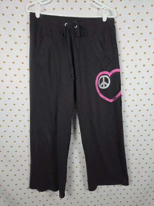 Victorias Secret PINK Vintage Diaper Butt Boyfriend Sweats Y2k PEACE HEART SMALL
