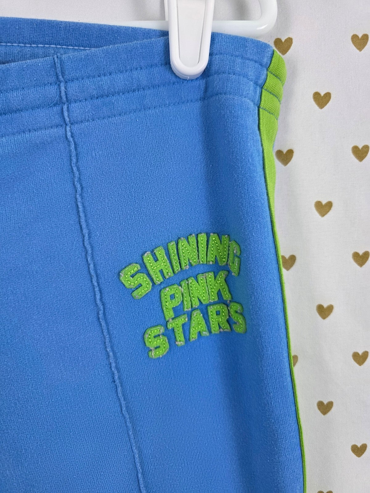 Vintage 2006 VS PINK Shining Pink Stars Sweatpants Blue Green Small Y2K