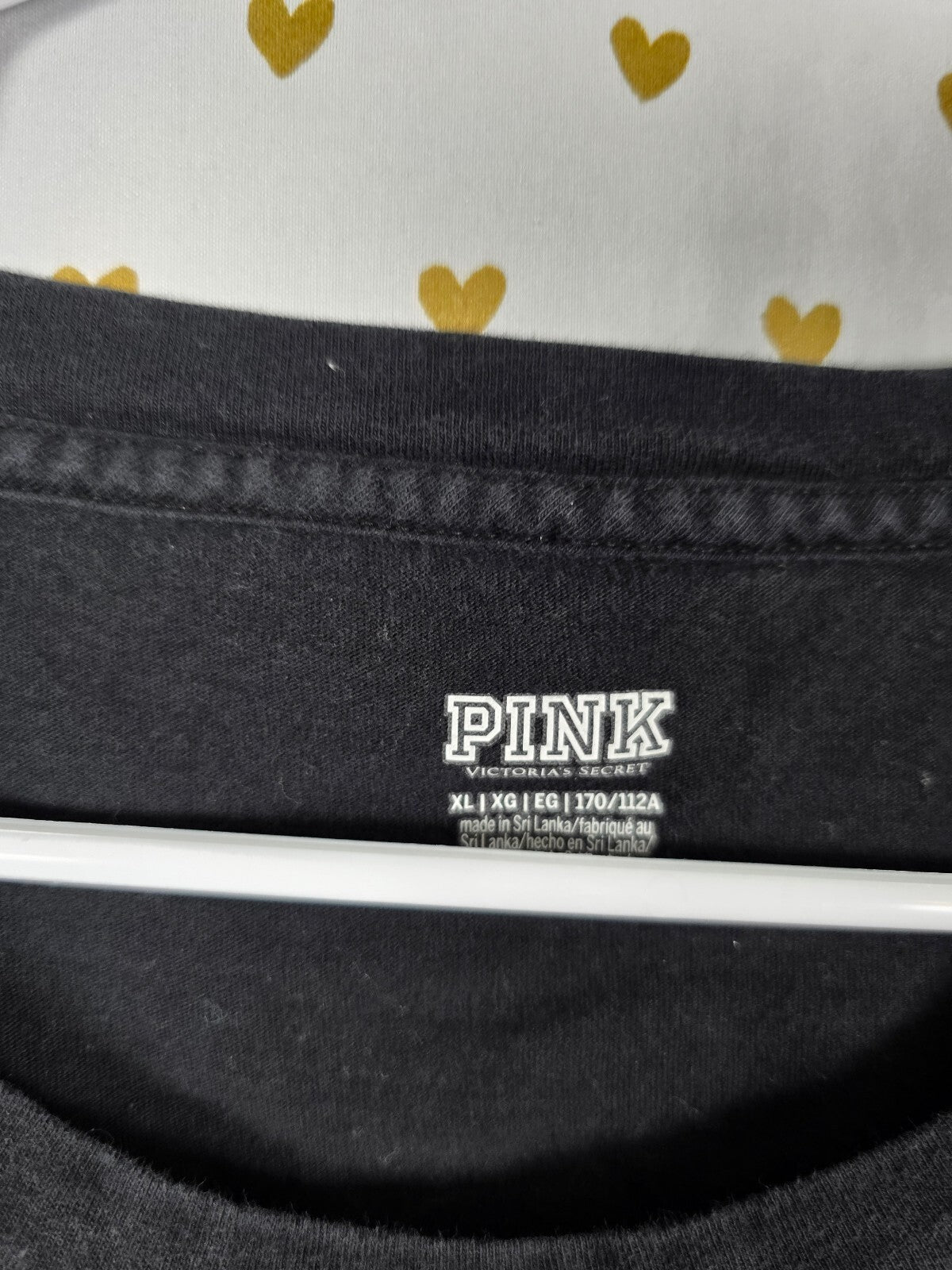 Victorias Secret PINK Collectors Palm Tee shirt Black XL