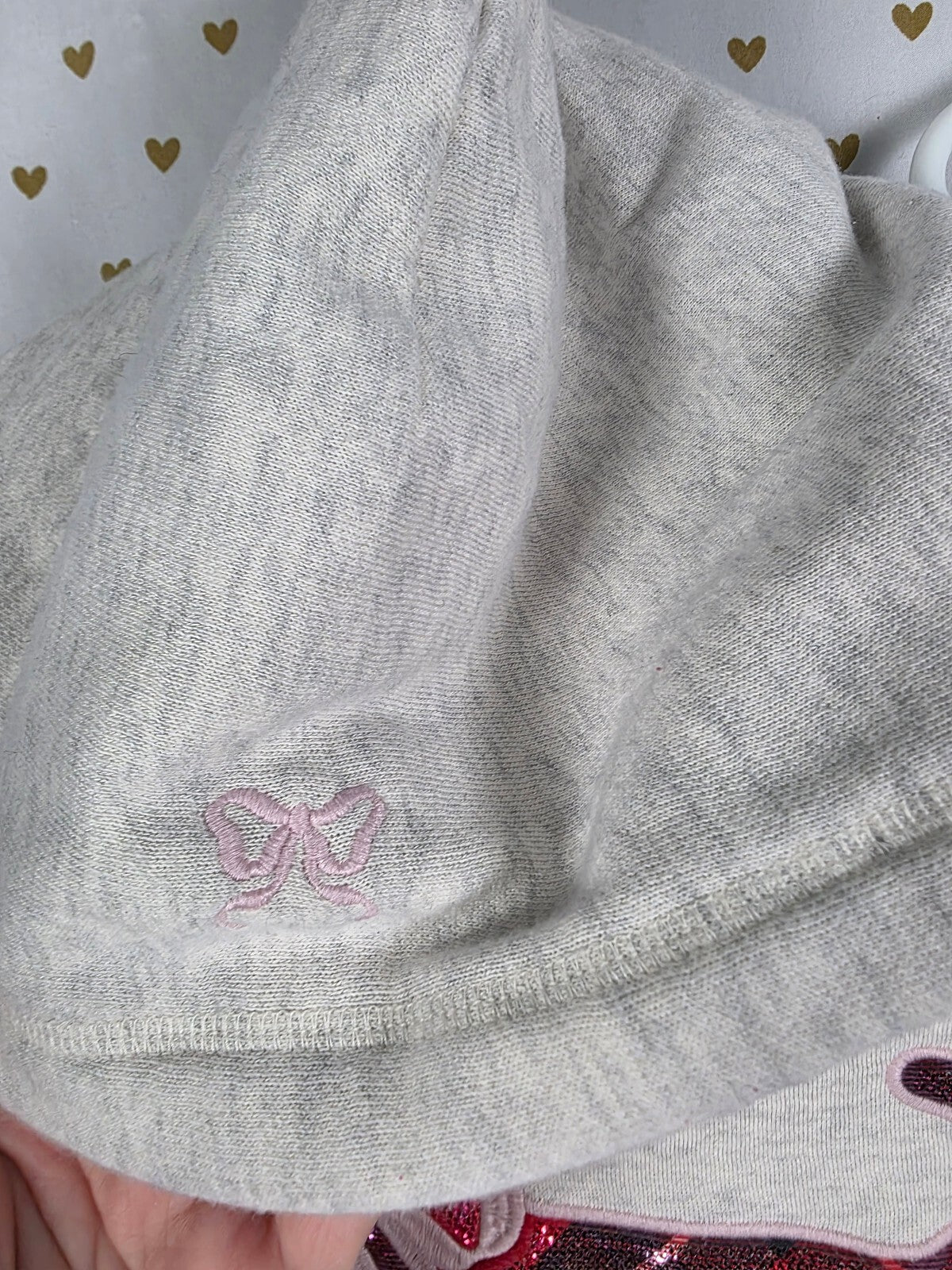 Victoria's Secret PINK x LoveShackFancy Dog Hoodie Jogger Set M Plaid BLING