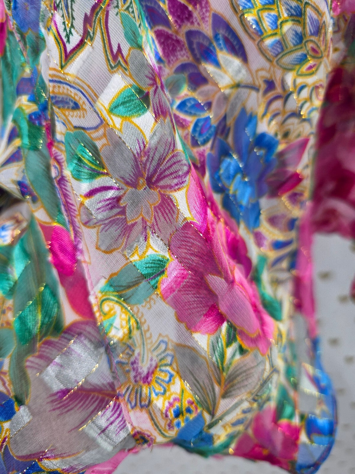 Vintage Victoria's Secret Gold Label Floral Teddy Romper P Sheer Ruffle 90s
