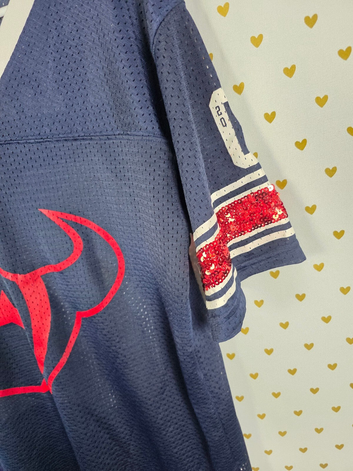 PINK Victoria's Secret NFL Houston Texans 02 Sequin BLING Jersey Medium