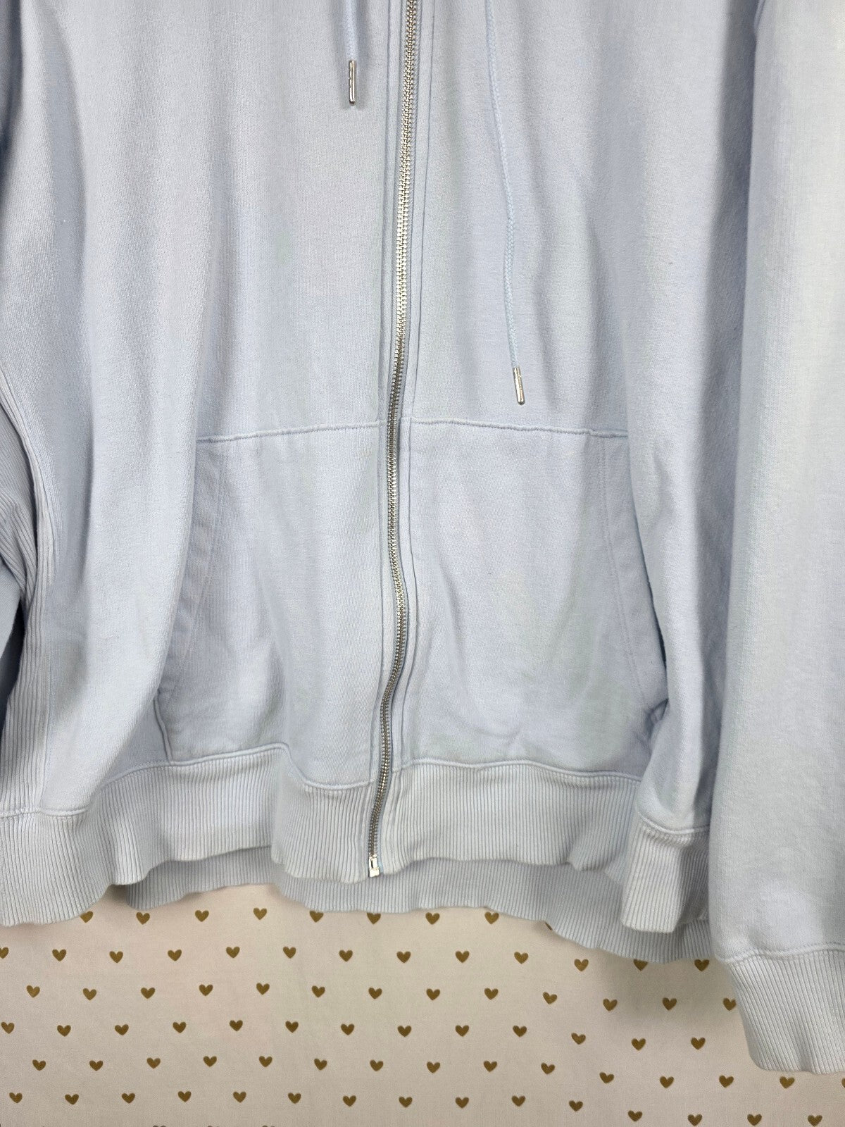 Victorias Secret Pink Light Blue Full Zip Hoodie Jacket 2XL XXL