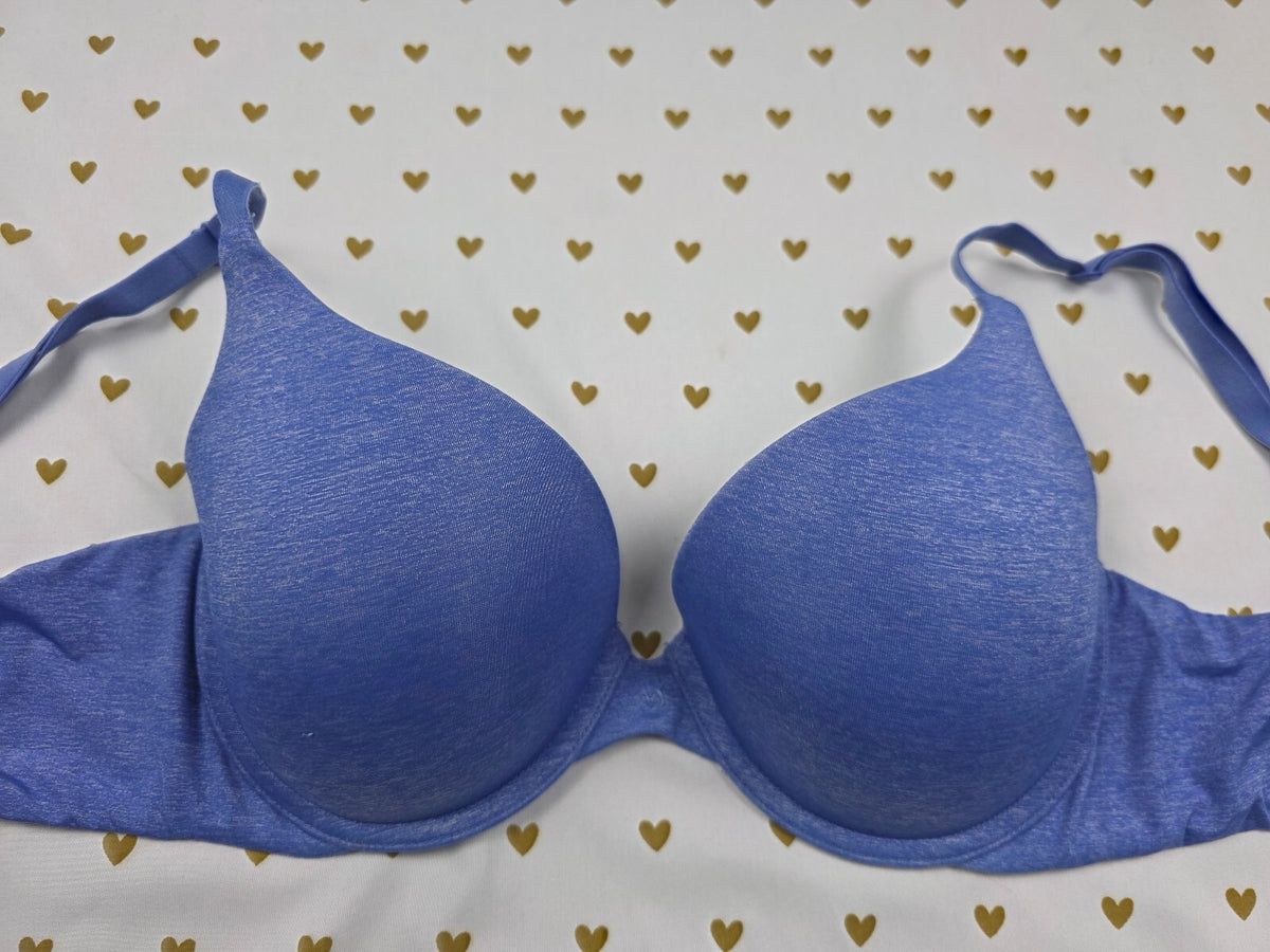 Victorias Secret Blue Padded Perfect coverage Bra 34D