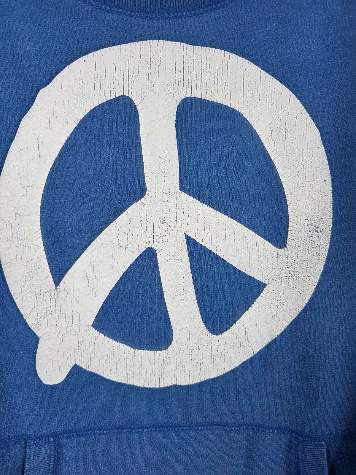 Victorias Secret Pink Vintage y2k PEACE Crew Sweater Logo Blue MEDIUM