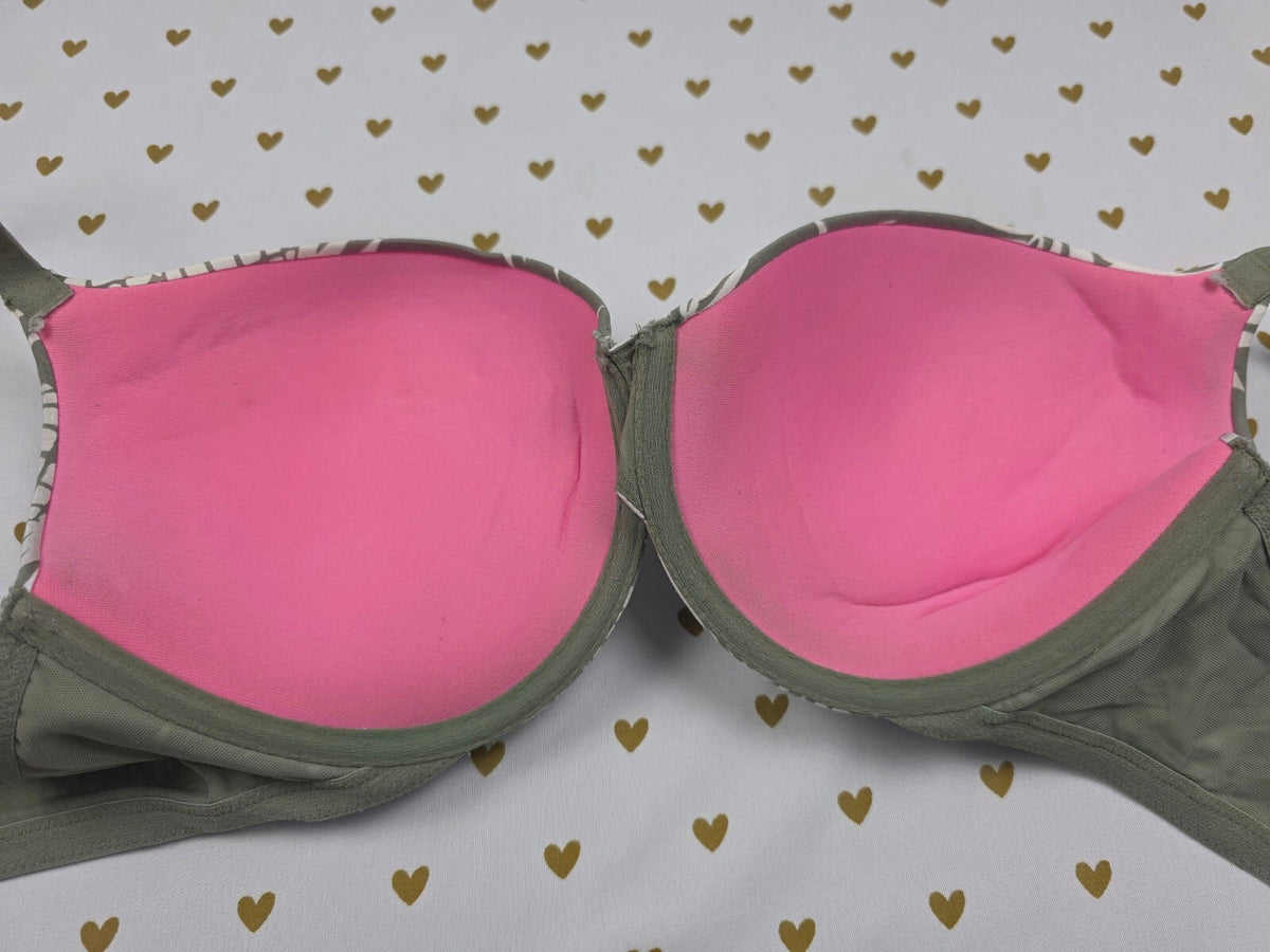 Victorias Secret Pink Pineapples Sage Green 36D Push Up bra