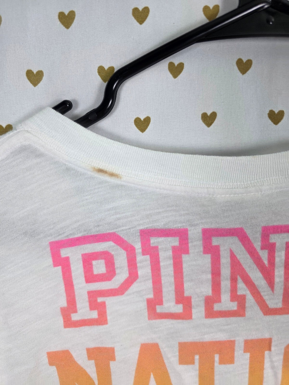 Victoria’s Secret PINK Nation 2013 Got Spirit V Neck Sleep Tee Shirt M