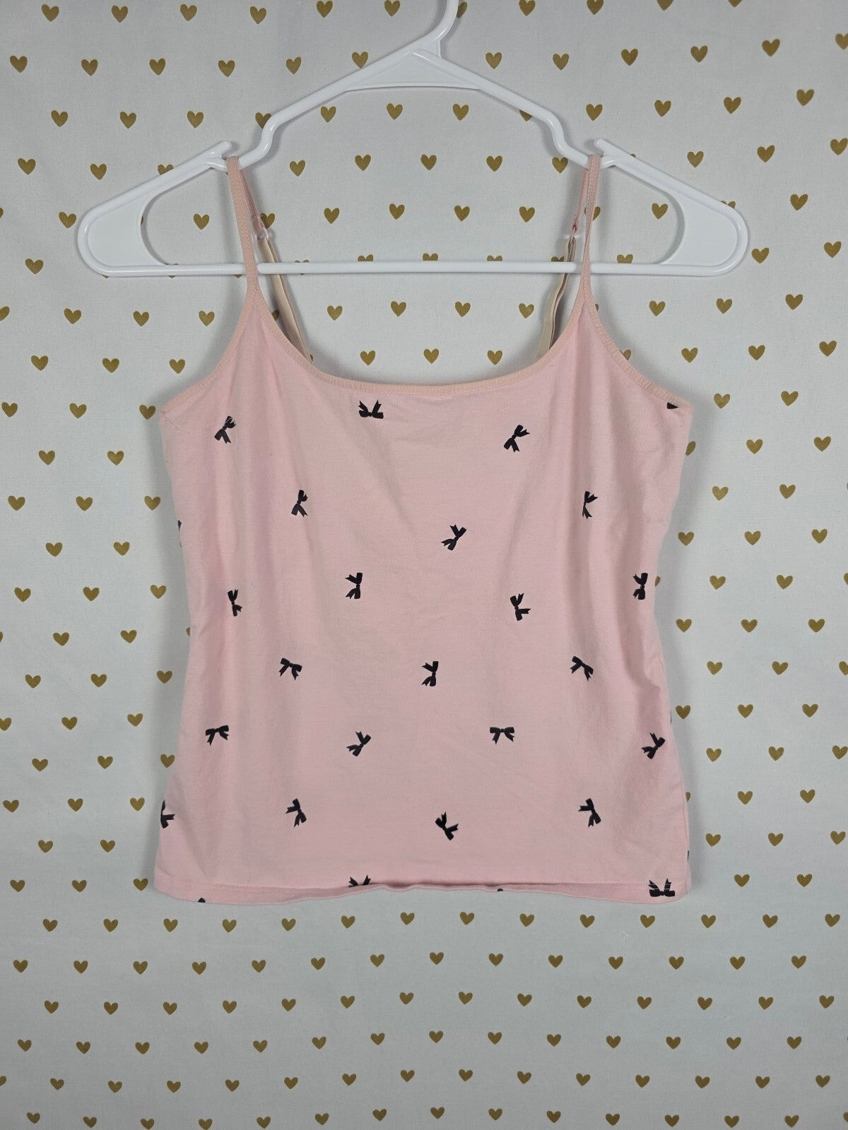 Victorias Secret PINK Vintage BOWS Shelf Bra Tank Top SMALL Y2k