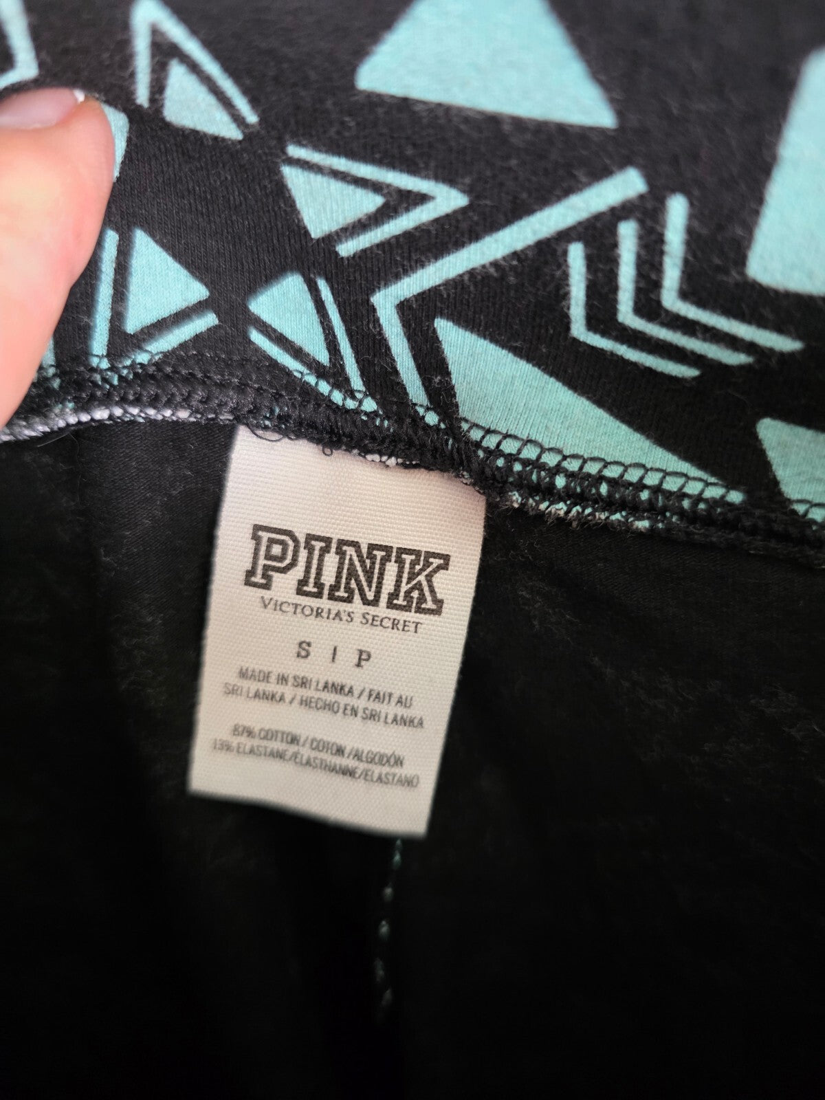Victorias Secret PINK Mint Geometric Yoga Pants Small Studded