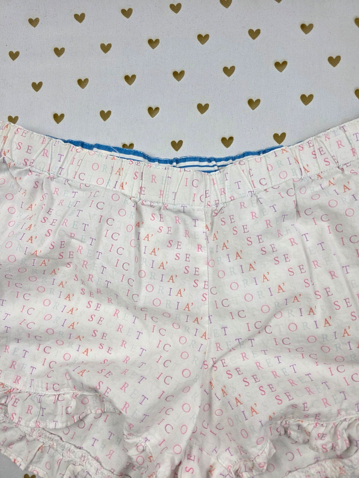 Victorias Secret White Logo Small Sleep Shorts Boxers Pajama Bottoms