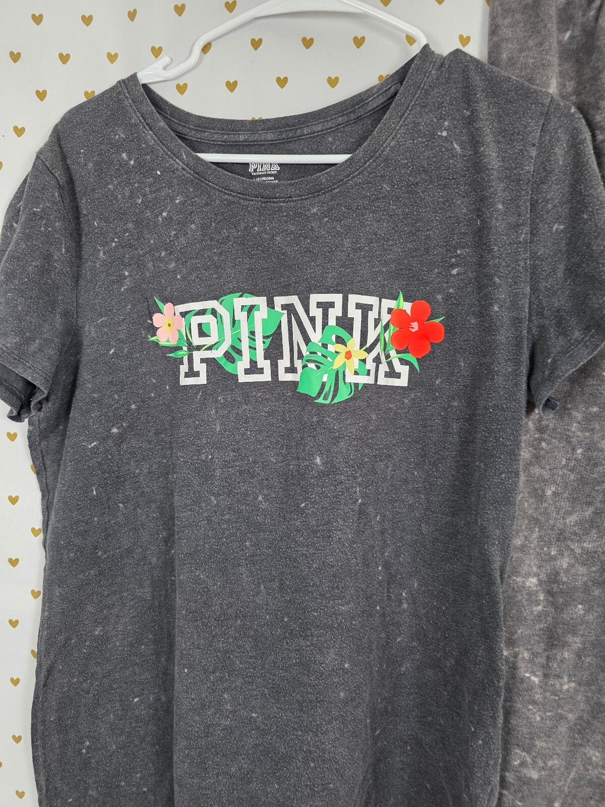 Victorias Secret PINK Vintage Style Hawaiian Set Tee shirt Sweatpants Sweats L