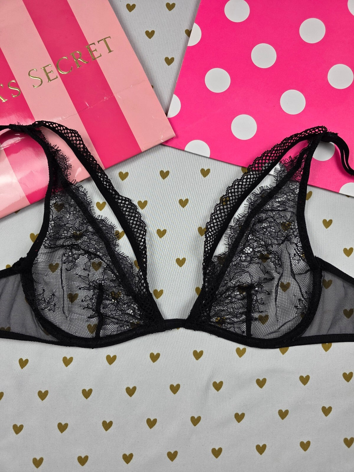 Victorias Secret Black Sexy Sheer Bra Unlined 34B