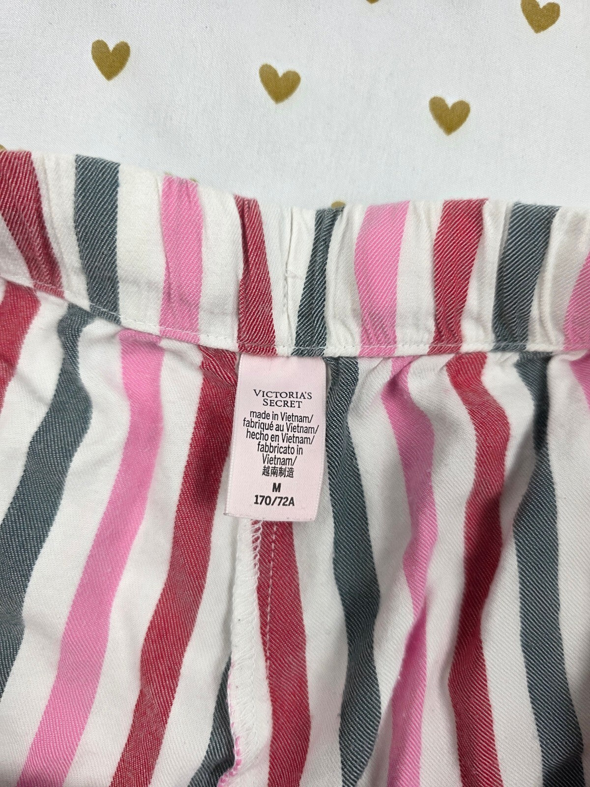 Victorias Secret Striped Cotton Medium Sleep Shorts Boxers Pajama Bottoms