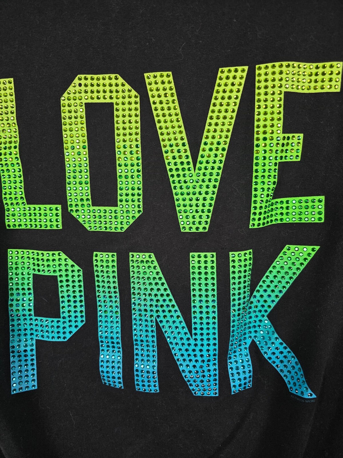 Victorias Secret Pink Gradient Bling Y2k Hoodie Jacket Full ZIp Large