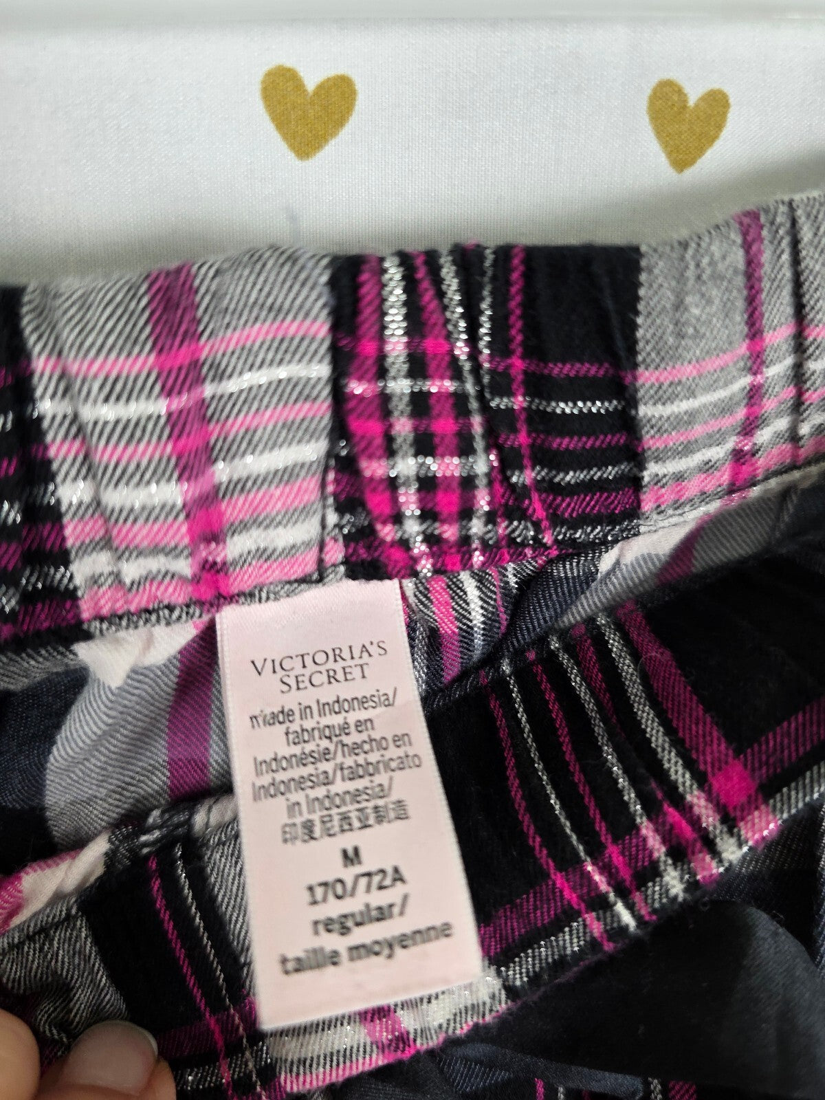Victorias Secret Plaid Sleep Set Pajama Pants Shirt Outfit Sleep Medium