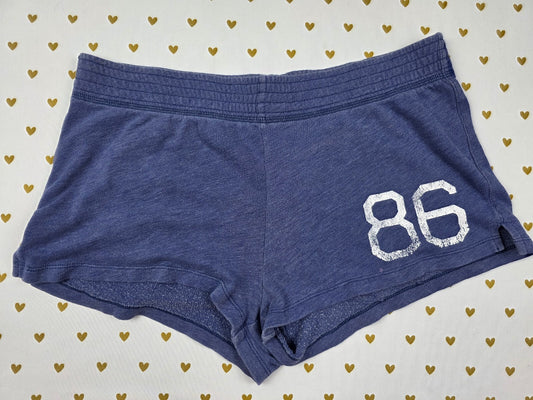 Victorias Secret PINK Vintage Blue 86 Logo Butt Sweat Shorts Y2k SMALL