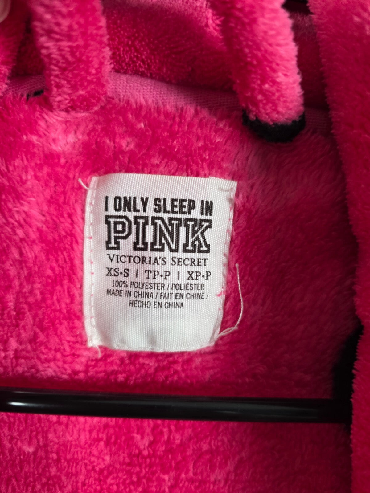 Victorias Secret Pink Bling Polka Dot Fluffy Warm Sequined Logo Robe XS SMALL