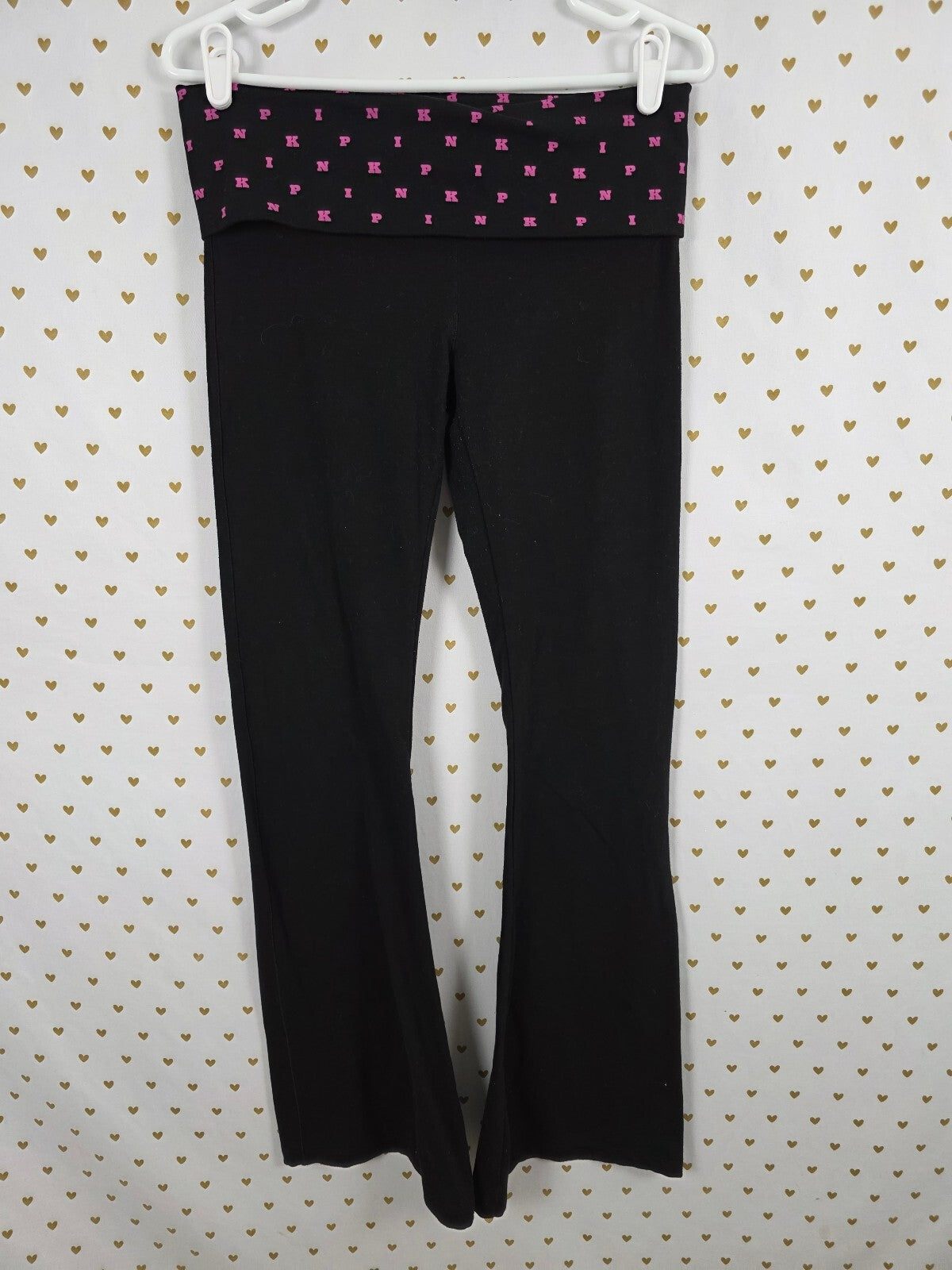 Victorias Secret PINK Logo Foldover Flare Yoga pants Flared Medium