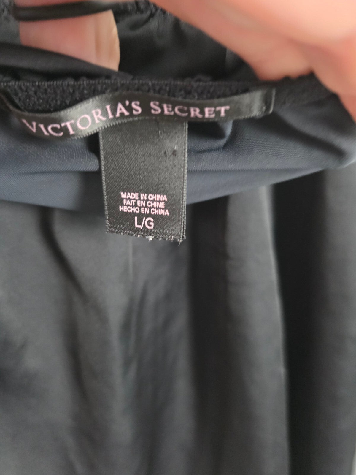 Victorias Secret Sheer Caged Strappy Babydoll Nightie Lingerie Black Large