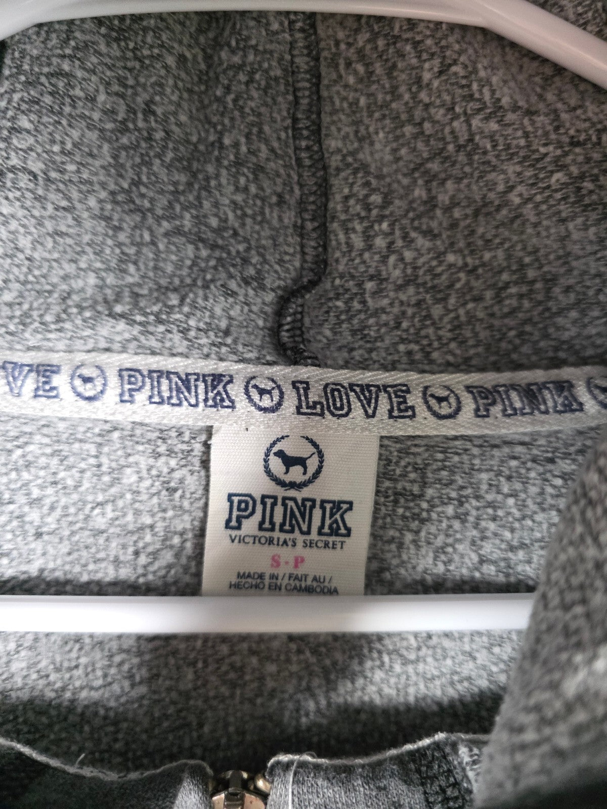 Victorias Secret Pink 86 Logo Pullover Logo Sweater Hoodie grey SMALL