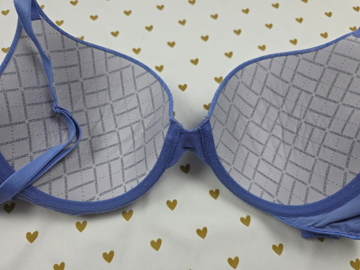 Victorias Secret Blue Padded Perfect coverage Bra 34D