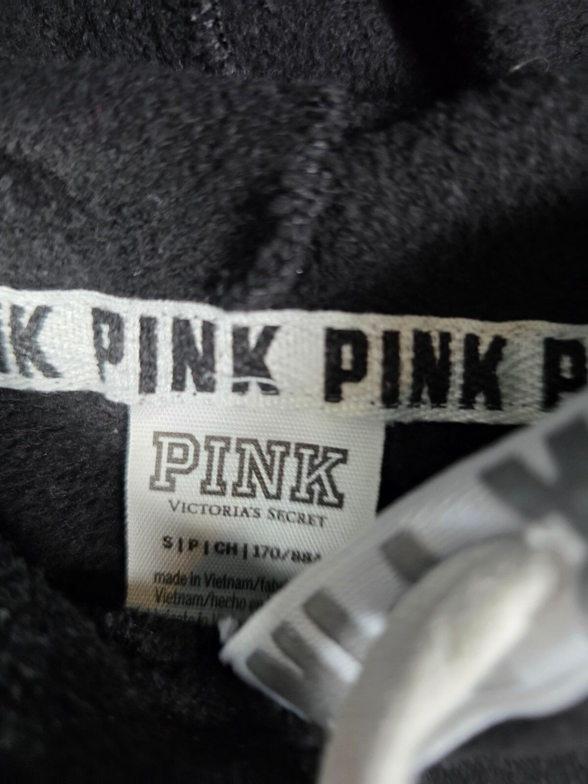 Victorias Secret Pink BLING DOG Sequin Pullover Hoodie Sweater SMALL