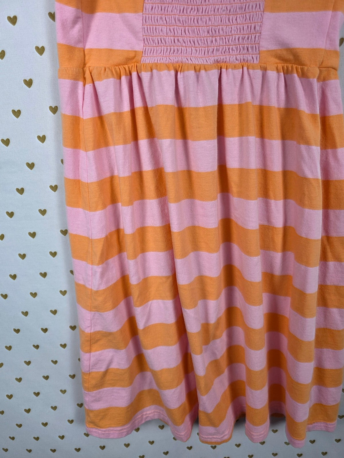 PINK Victoria's Secret Halter Dress Pink Orange Stripe Smocked Back Small