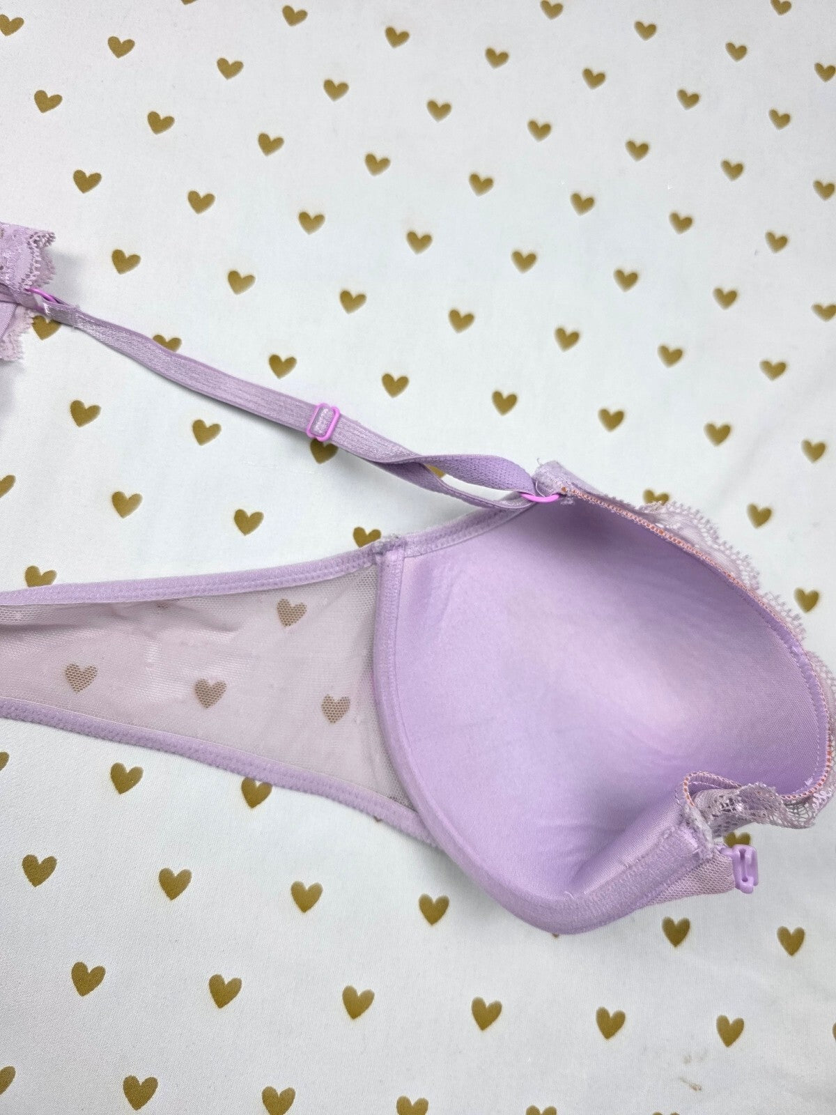 Victorias Secret Front Close Racerback Purple Push Up Bra 34C