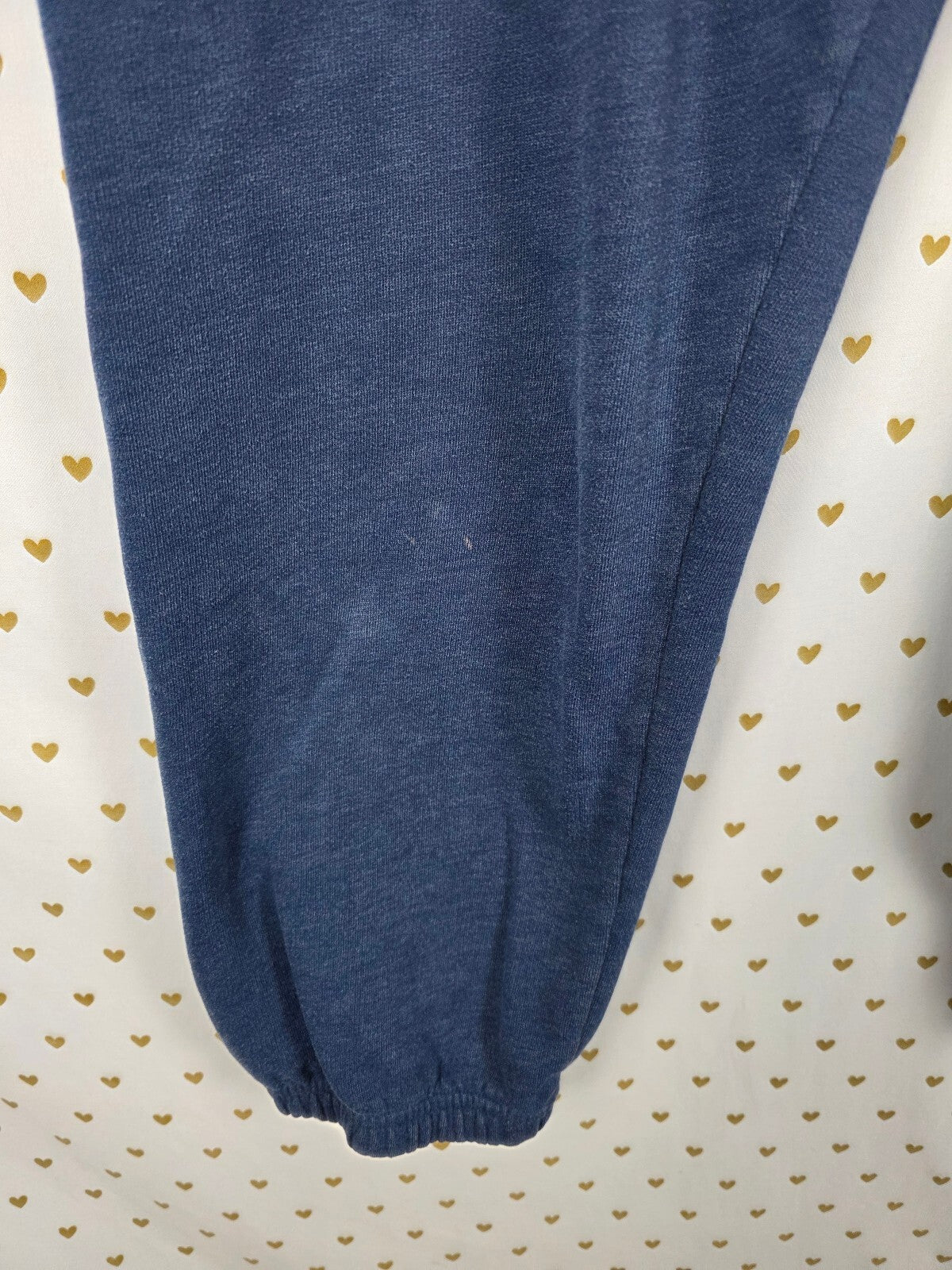 Victorias Secret PINK BLING vintage Sequin Heart Blue Joggers Sweats sweatpants