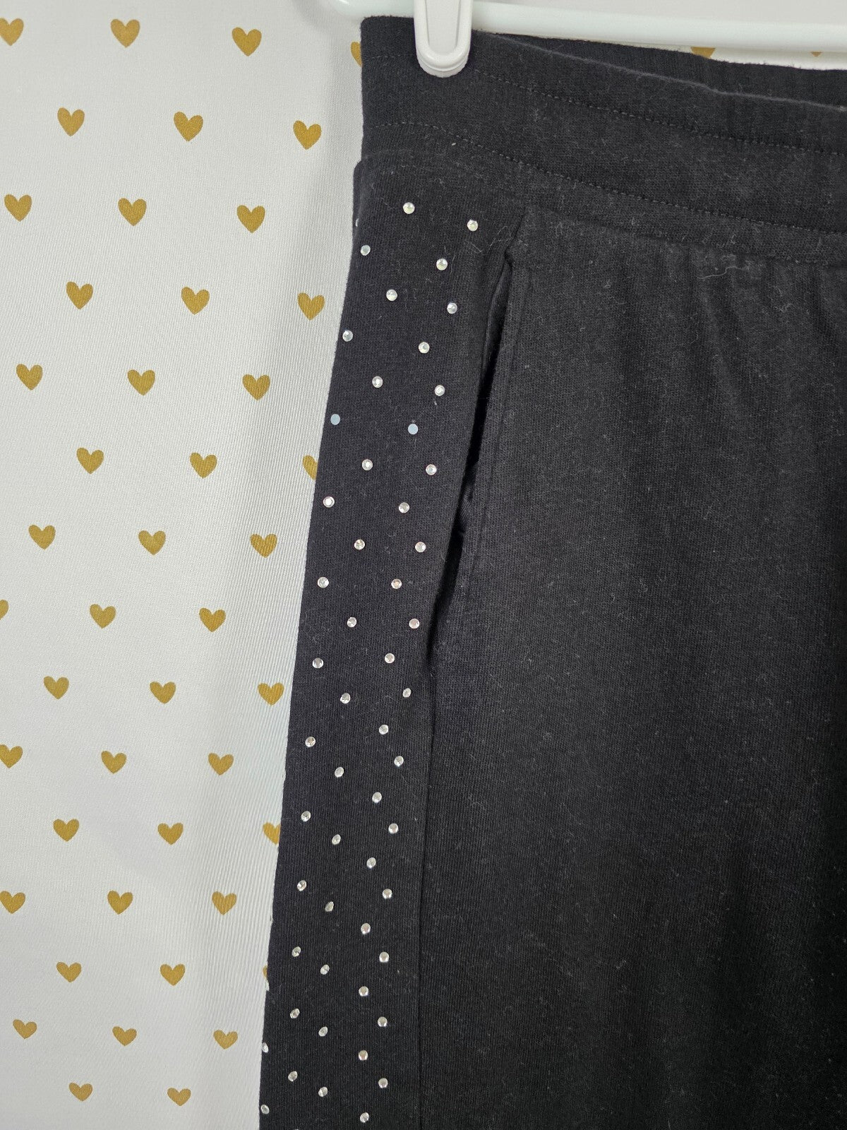Victorias Secret PINK Bling Studded New York Sweatpants Sweats Black Medium