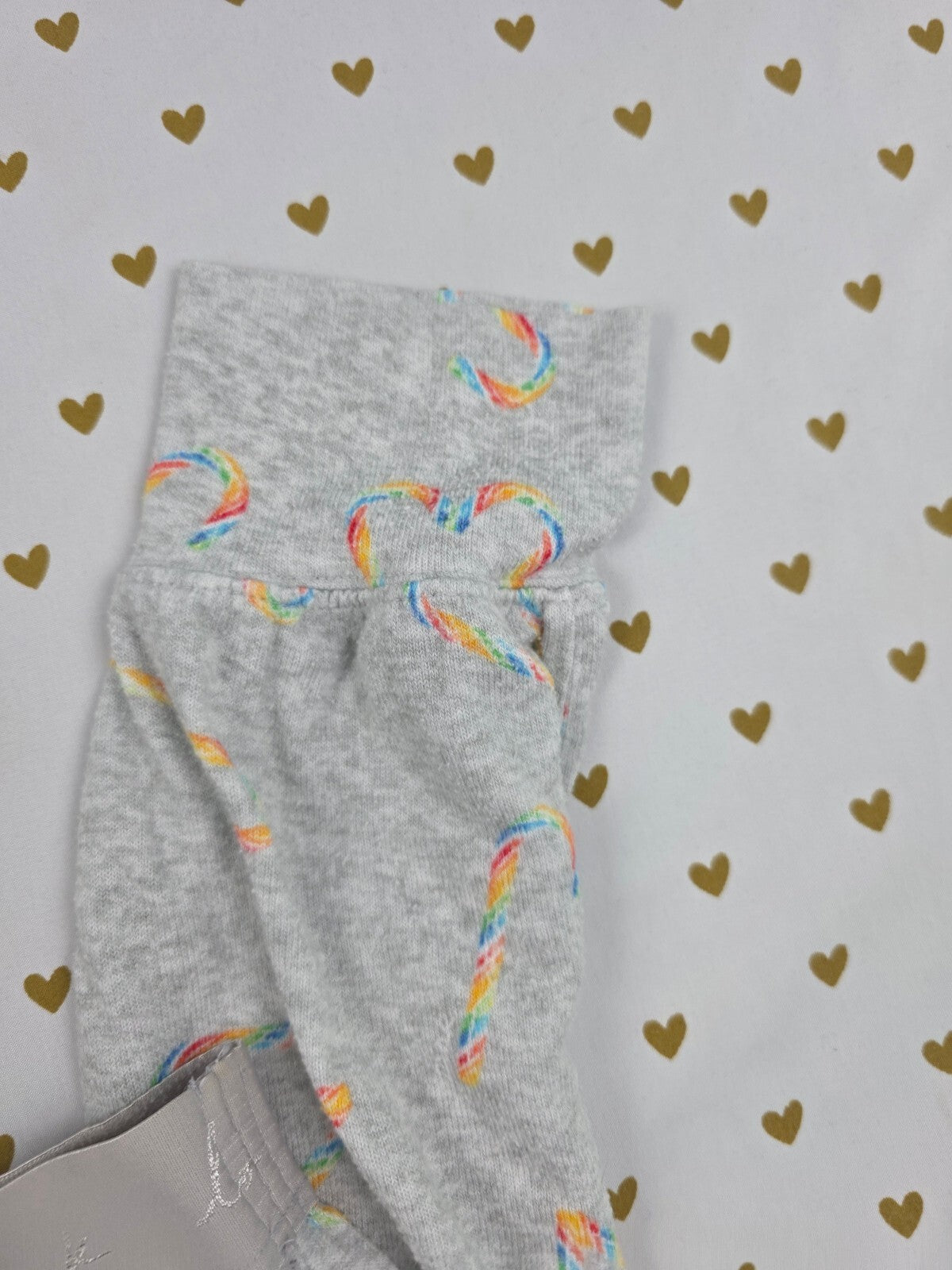 Victorias Secret Rainbow Candy Cane Heart MEDIUM Sleep Pants Pajama PJ Bottoms