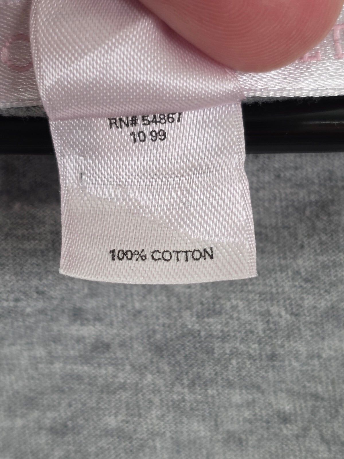 Victorias Secret Vintage Embroidered Y2k Cotton '99 Grey Tee Shirt Medium