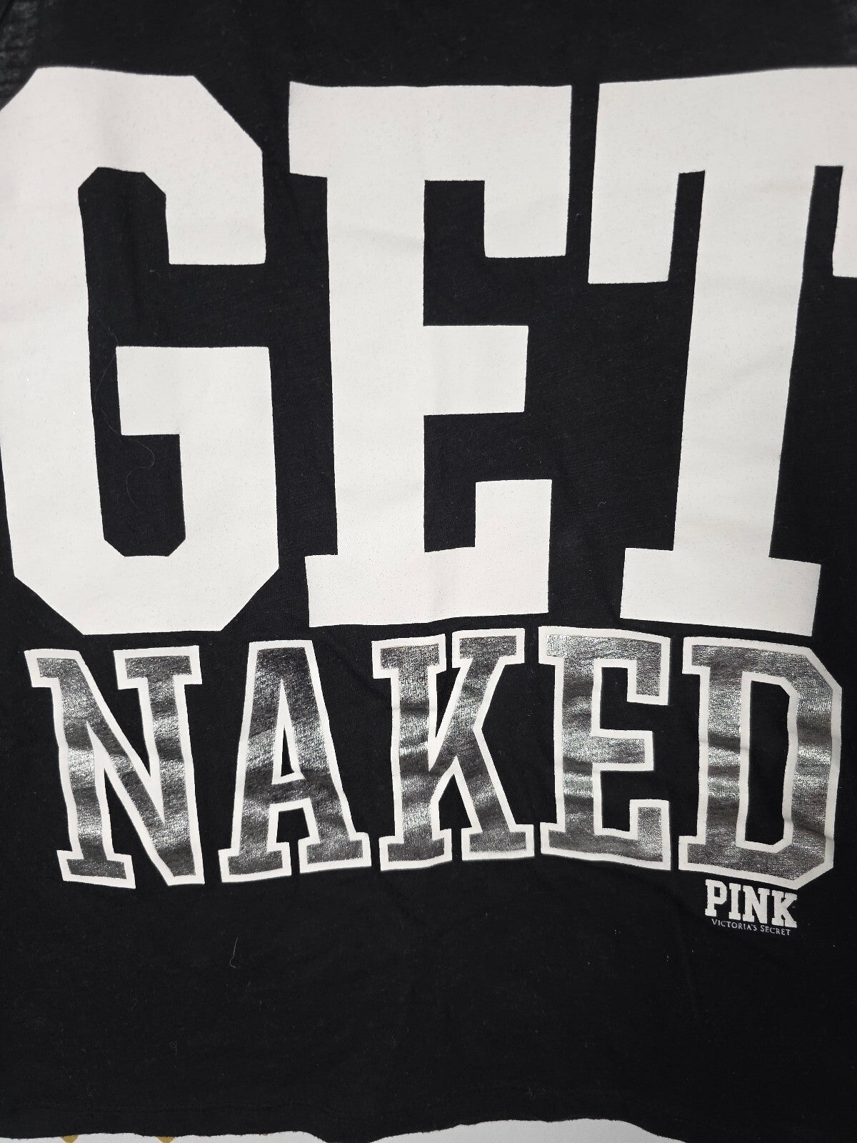 Victorias Secret PINK GET NAKED Tank Top Black vintage y2k Medium 2011