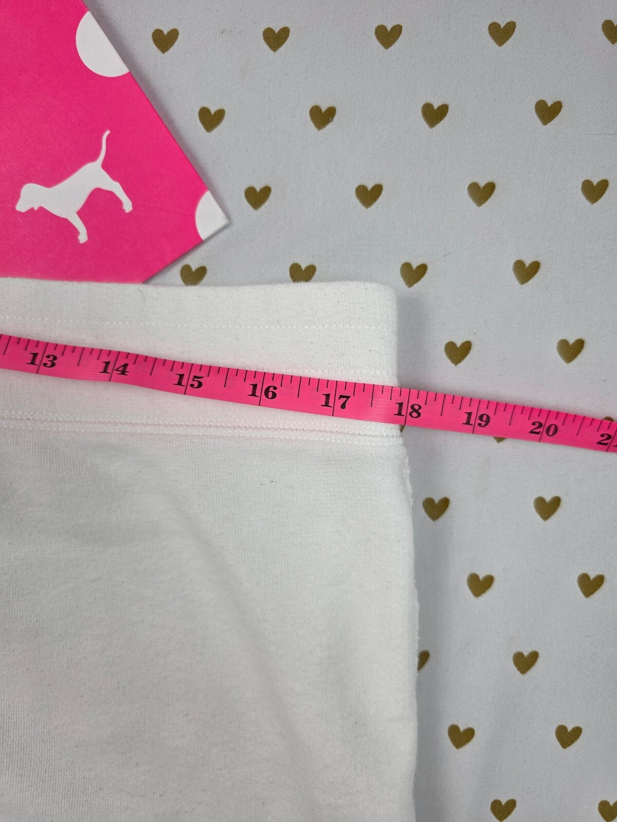 Victorias Secret PINK White Logo Lace front Sweat Shorts Large