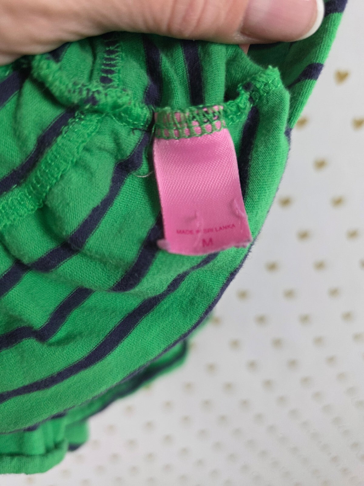 Vintage 2005 Victoria's Secret PINK Green Striped Ruffle Dress M Y2K Dog