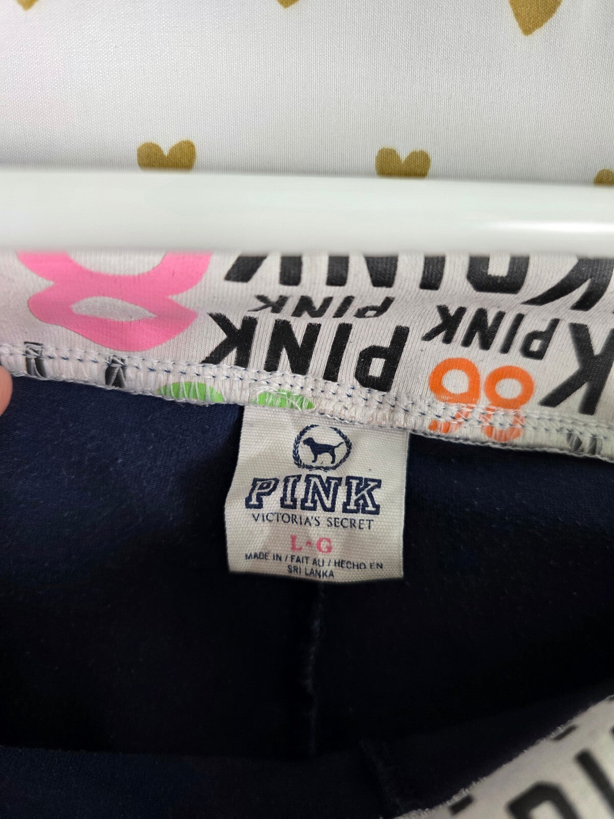 Victorias Secret PINK Vintage Blue Flare Foldover Yoga Pants Y2k HTF Large