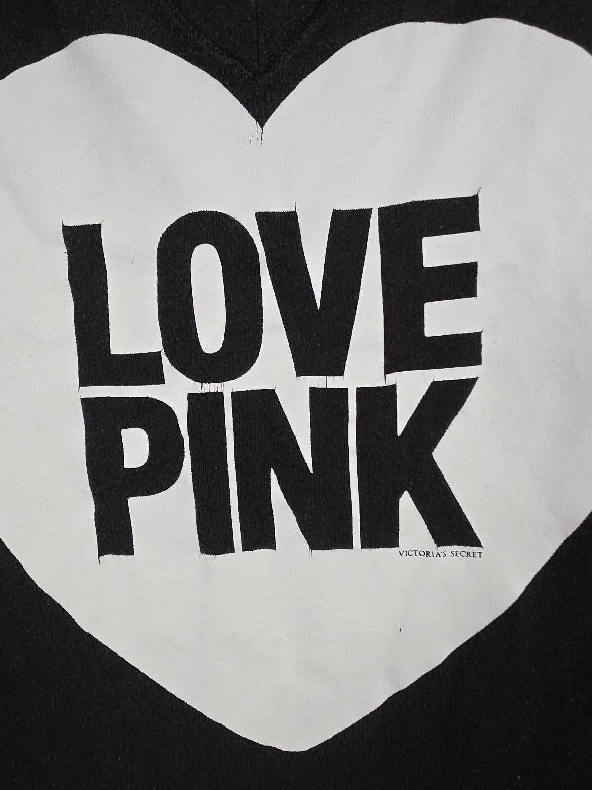 Victorias Secret PINK Vintage Heart Logo Love Tee shirt Medium Y2k